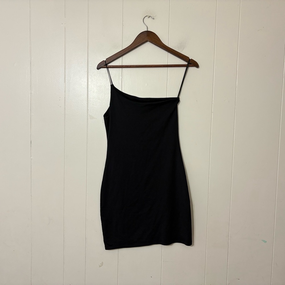 Babaton Contour One Shoulder Mini Dress Black Size M Bodycon - Picture 5 of 9